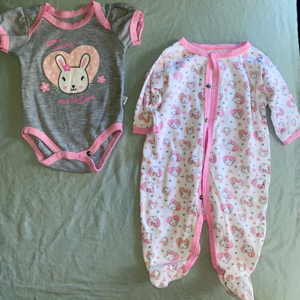 Baby girl one piece and matching shirt
